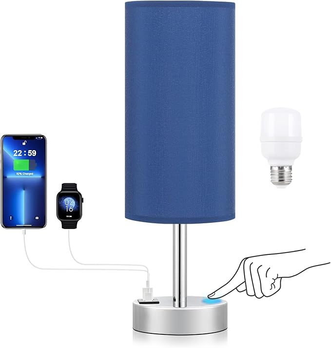 Navy Blue Touch Lamp for Boys by DicooolDirect