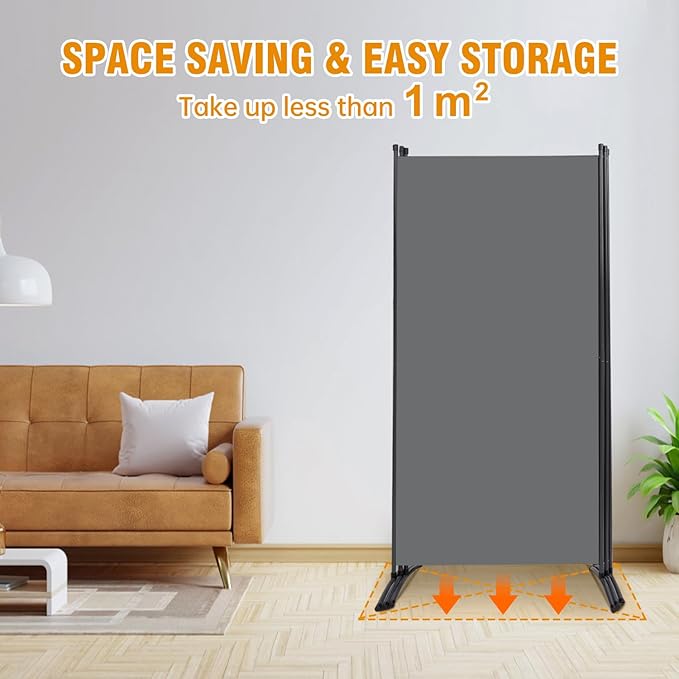 6 FT Tall Room Divider Screen Fabric Wall Divider - Image 3