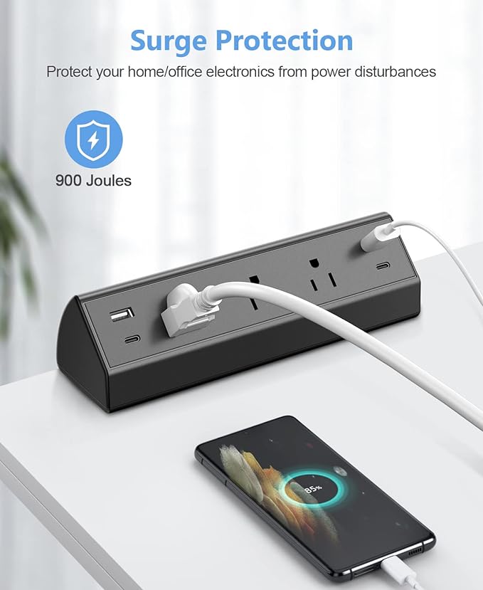 Jgstkcity Desk Clamp Power Strip, 40W Total Fast Charging Station, 2 PD 20W USB - Image 5