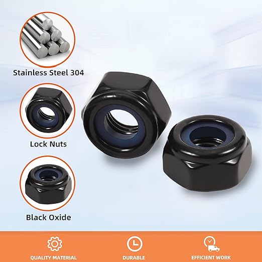 MewuDecor #6-32 Nylon Insert Hex Lock Nuts Locknuts, 304 Stainless Steel 18-8 - Image 4