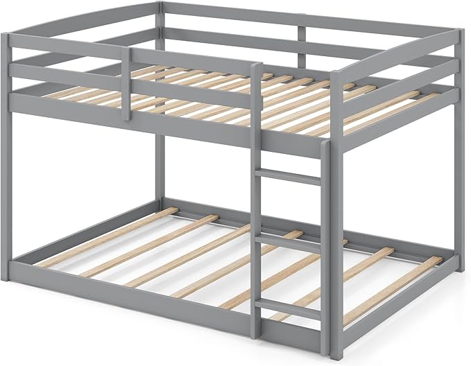 KOMFOTT Low Bunk Bed Full Over Full, Solid Wood Full Bed Frame - Image 9