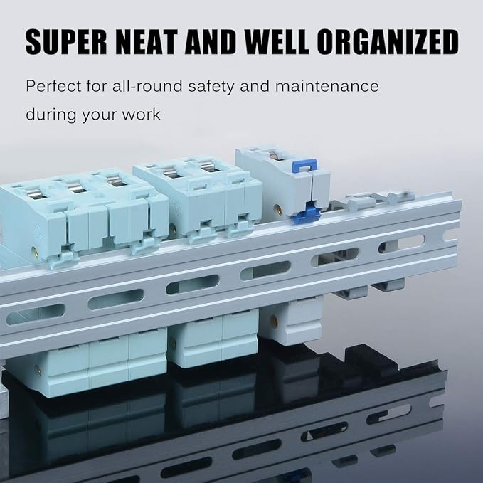 VAMRONE 20 Piece Aluminum DIN Rails, 12 Inches Long, 35mm Wide, 7.5mm High - Image 2