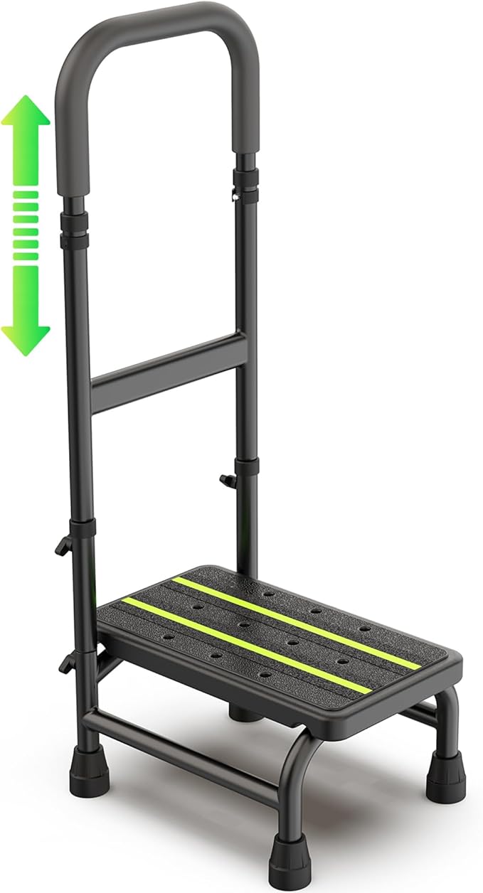 Packve Step Stool with Handle for Elderly, Non Skid Platform & Adjustable by Packve