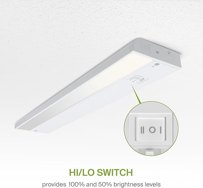 ASD 12 Inch LED Under Cabinet Lighting Plug in or Hardwired, High/Low/Off Switch - Image 4