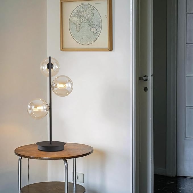 Mid Century Modern 3 Lights Globe Table Lamp Contemporary Minimalist Tall - Image 9