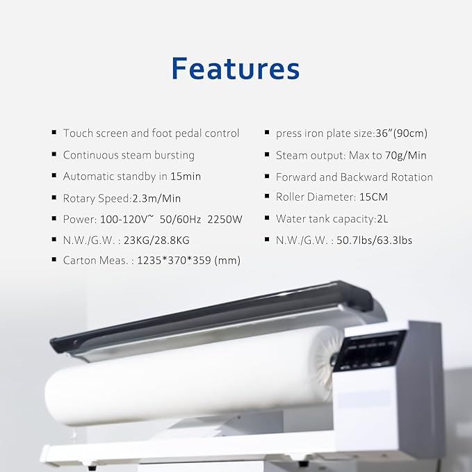 Rotary Roller Steam Press Iron, automatic ironing machine, Continuous Steam - Image 9