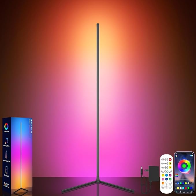 Tyute LED Corner Floor Lamp, 68+ Scenes, 16 Million Colors Corner Light by TYUTE