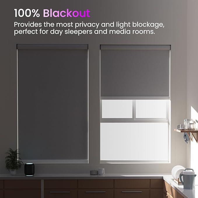 Astomi Motorized Roller Shades for Windows, Smart Blinds, Voice Control - Image 4
