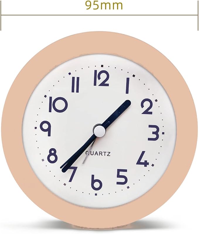 Alarm Clock with Backlight, 4 Inches Cute Analog Round Digital Quartz Clock - Image 4