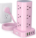Power Strip Tower with Multiple Outlets, Flat Plug Surge Protector Tower by Unknown