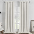 Joydeco White 100% Blackout Curtains 90 Inch 2 Panels, Luxury Thermal White by JOYDECO
