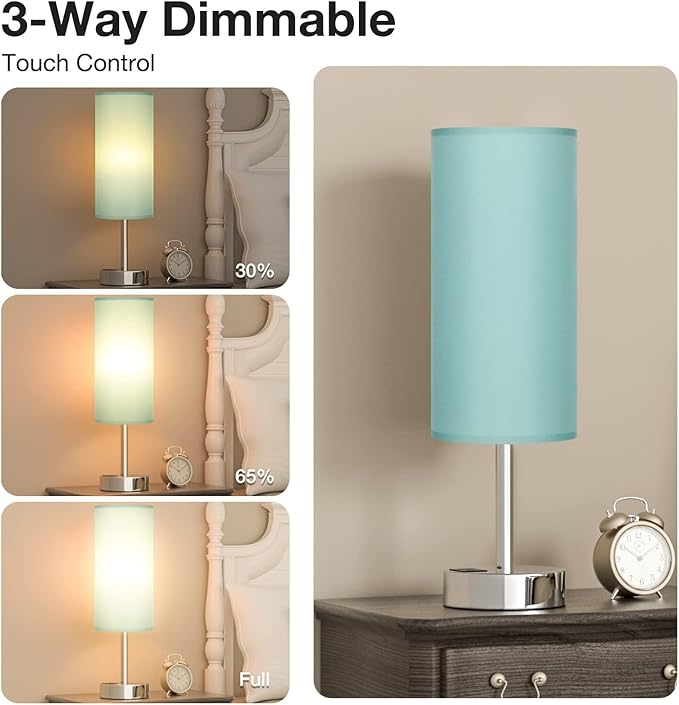 Teal Touch Bedside Lamps for Bedroom - Image 2