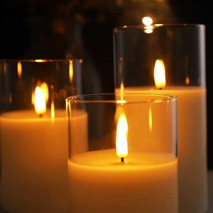 Eywamage Clear Glass Flameless Candles - Image 7