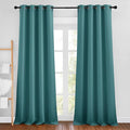 NICETOWN Sea Teal Blackout Bedroom Curtains 96 inches Long, Grommet Thermal by NICETOWN