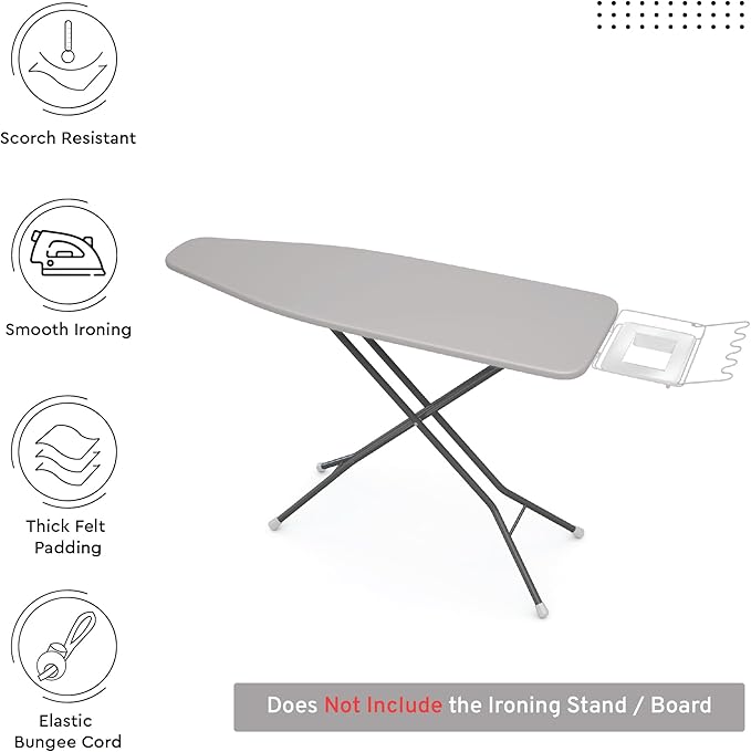 Encasa XO Ironing Board Cover and Pad 42"x14" - 4mm Felt Medium Iron Board - Image 2