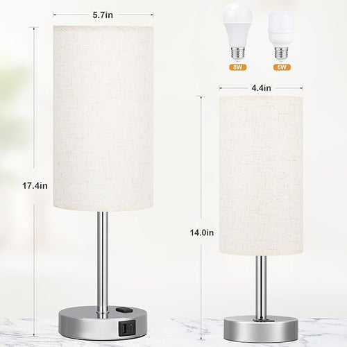 17.4Inch Bedside Touch Table Lamps - Image 2