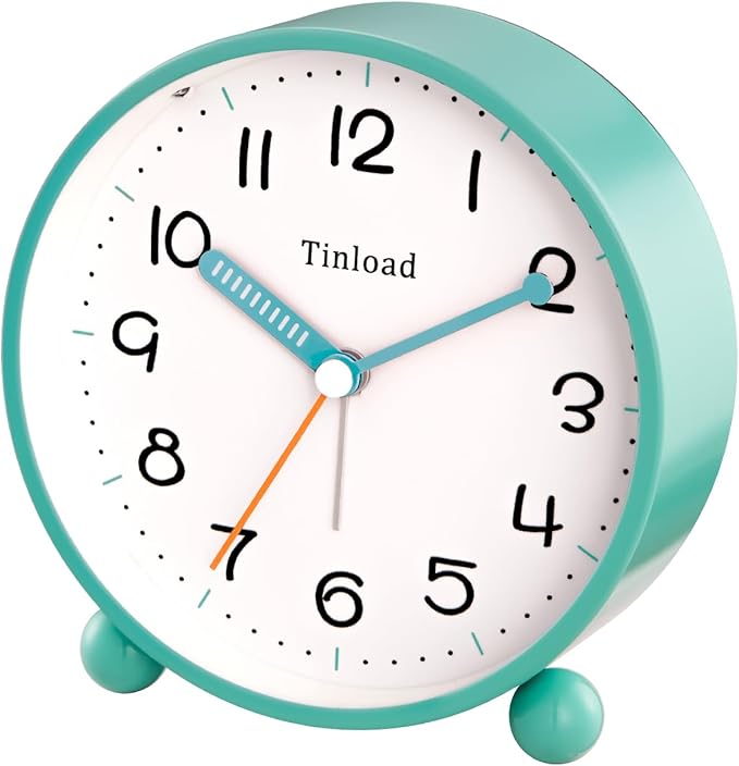 4.5" Antique Retro Analog Alarm Clock, Small Silent Battery Operated Clock - Image 7