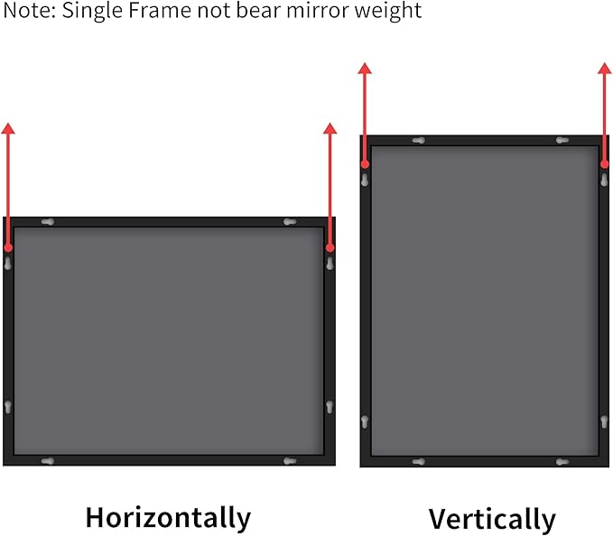 Black Bathroom Mirror for Wall, 60x30 Inch Rectangle Mirrors - Image 8