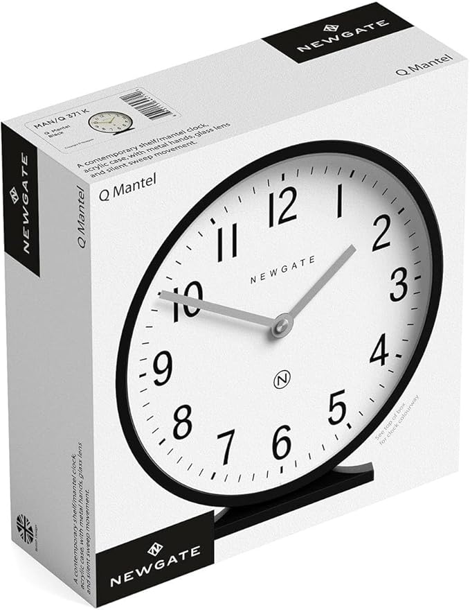 NEWGATE® Q Mantel Clock | Modern Classic Round Mantel Clock | Clockwork Gray | - Image 9