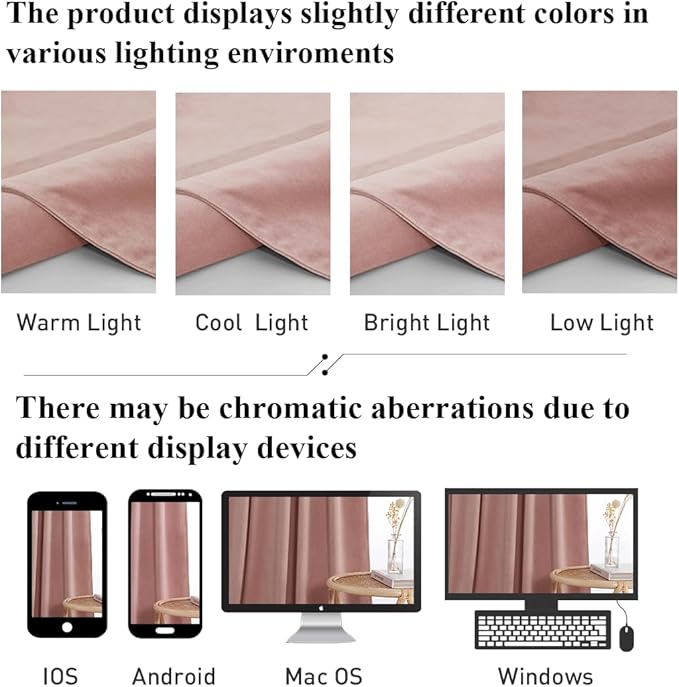 StangH Pink Velvet Curtains for Nursery Bedroom, Room Darkening Privacy Protect - Image 9
