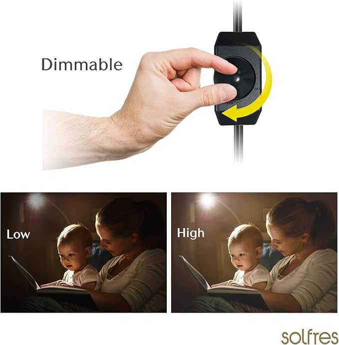 Solfres Patented Innovative Design Headboard Reading Light. No Drilling Golden - Image 6