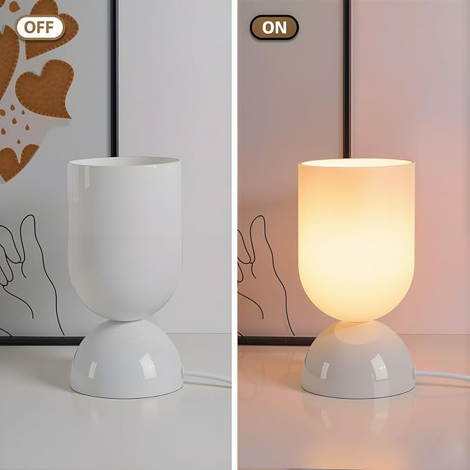 8.9" Modern Glass Table Lamp for Living Room, Dimmable Desk Lamps for Bedroom - Image 3