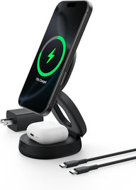 Belkin MagSafe Charger Compatible, 2-in-1 Qi2 Wireless Charging Station 15W