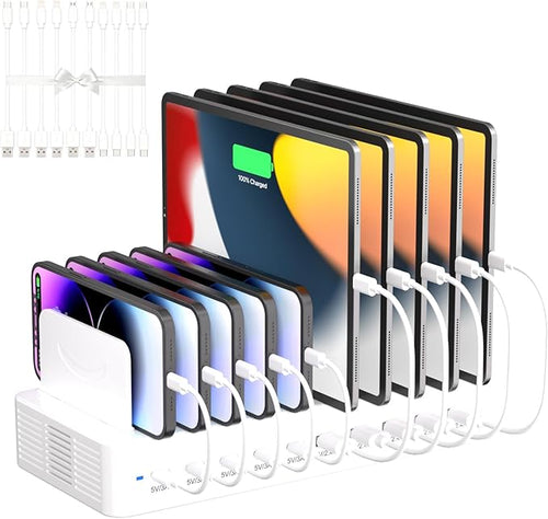 100W Charging Station for Multiple Devices, 10-Port USB Fast Charging Station by HomePage
