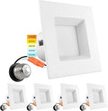 LUXRITE 4 Inch Square Recessed LED Can Lights, CCT Color Temperature Selectable by LUXRITE