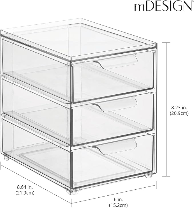mDesign Plastic Stackable Organizer - Image 3