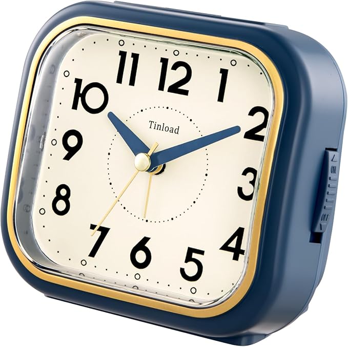 4.3" Retro Analog Alarm Clock • Silent Non Ticking • Gentle Wake • Beep Sounds - Image 7