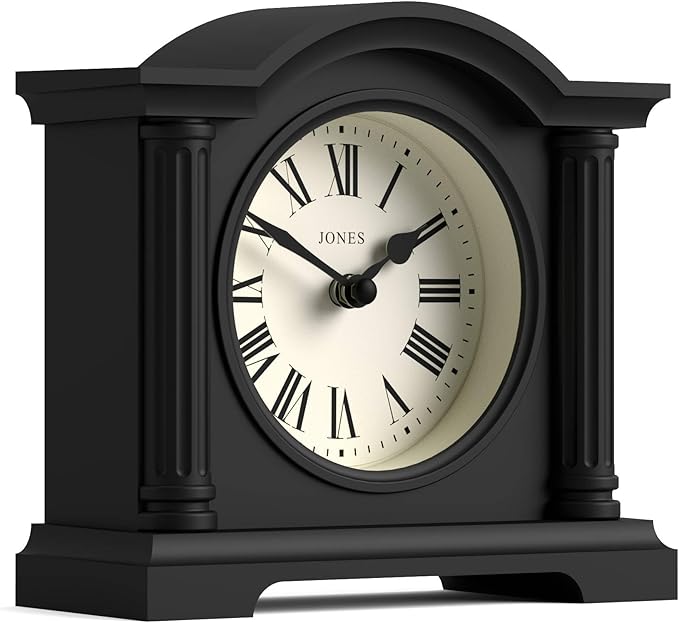 JONES CLOCKS® Kensington Mantel Clock | Classic Arch top Clock | Black | - Image 2