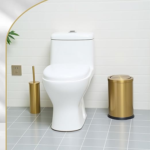 Maxdot 2 Pcs Gold Bathroom Trash Can - Image 7