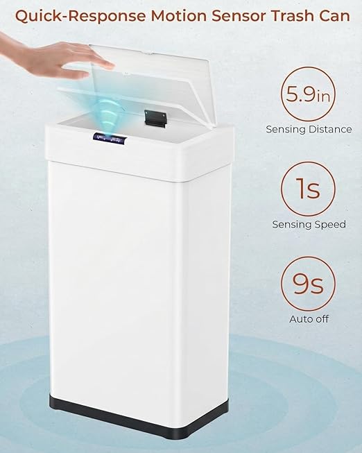 TLSUNNY 18.5 Gallon Motion Sensor Trash Can, Touchless Automatic Garbage Can - Image 3