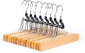 Amber Home 10 Pack Natural Wooden Pants Hangers, Wood Clamp Hangers by AmberHome