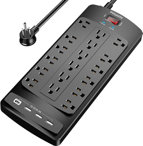 18 Outlets Surge Protector Power Strip by POWSAV