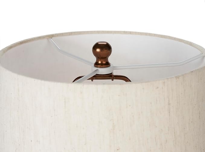 Nourison Home 21" Copper Finish Wood Triangle Table Lamp - Image 7