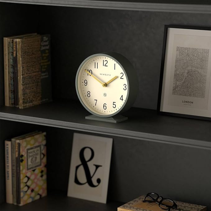 NEWGATE® Q Mantel Clock | Modern Classic Round Mantel Clock | Asparagus Green | - Image 7