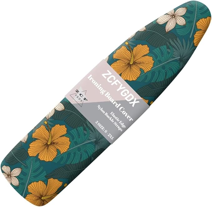 ZCFYGDX Hawaiian Flower Leaf Print Ironing Board Cover 2 Extra Large, Elastic by ZCFYGDX