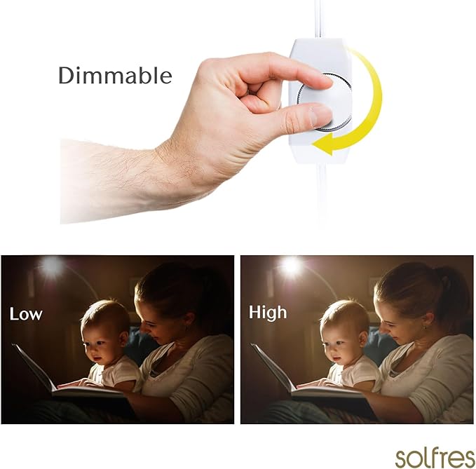 Solfres Patented Innovative Design Headboard Reading Light. No Drilling Golden - Image 6