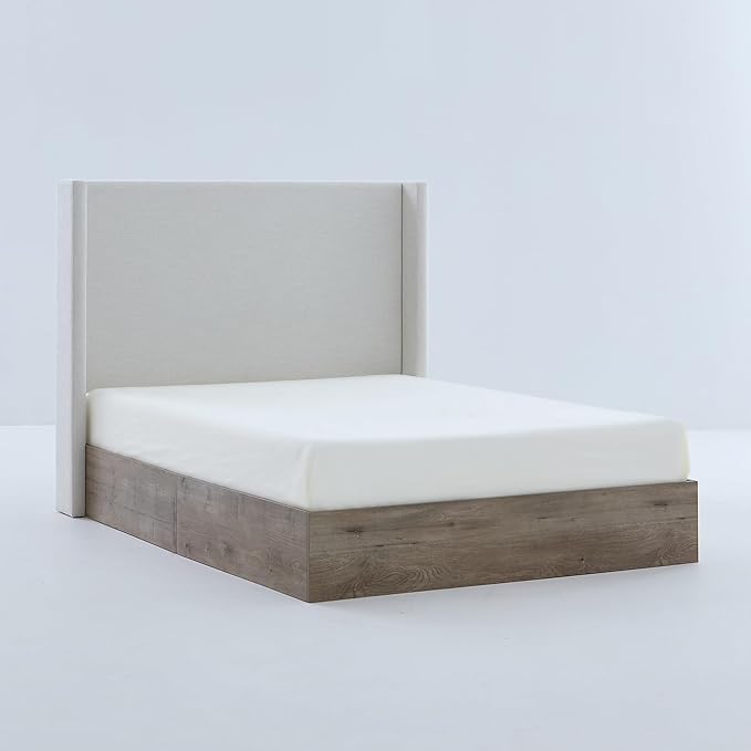 Queen Size Upholstered Bed Frame, Wood Base Platform Beds, No Box Spring Needed - Image 8