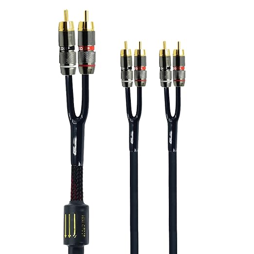 Arklove 20ft Shielded RCA Plug Splitter Stereo Audio Video Cable 2 Male to 4 by Arklove