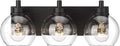 METWET Bathroom Light Fixtures, 3-Light Matte Black Vanity Light, Modern Wall by Metwet