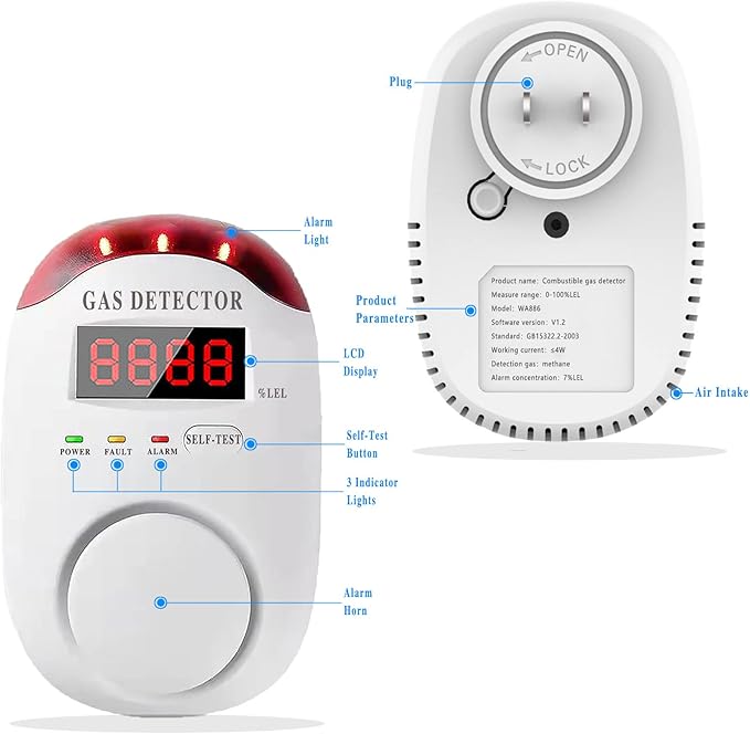 COLORWEL Natural Gas Alarm, Gas Alarm Detector - Image 2