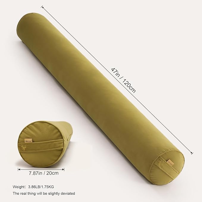 Long Round Body Pillow for Adults – Bolster Pillow for Bed, Cervical Roll Pillow - Image 2