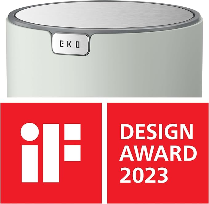 EKO Mini Desk Trash Can with Swing-Top Lid 0.4 Gallon Small Table Round - Image 9