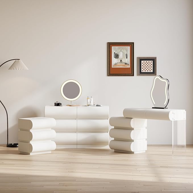 homary Smart Nightstand with Wireless Charging, USB & Type-C Ports – Modern Off - Image 7