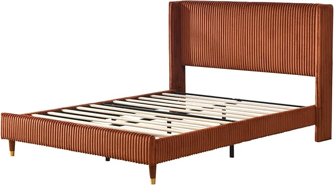 PINJU Queen Size Bed Frame, Upholstered Platform Bed - Image 9