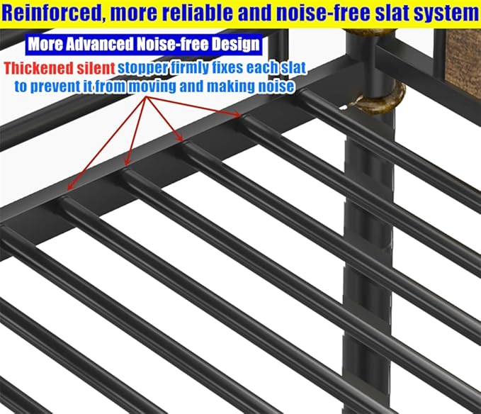 Upgraded & Stronger Heavy Duty Metal Twin XL Over Twin XL Bunk Bed - Image 6