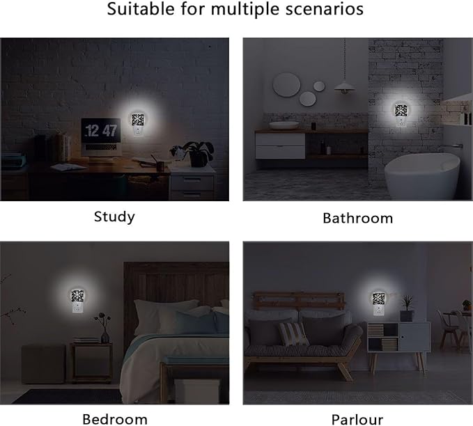 Pigsaly Led Night Light White Black Texture Christmas Snowflakes Night Light - Image 6